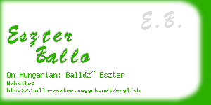 eszter ballo business card